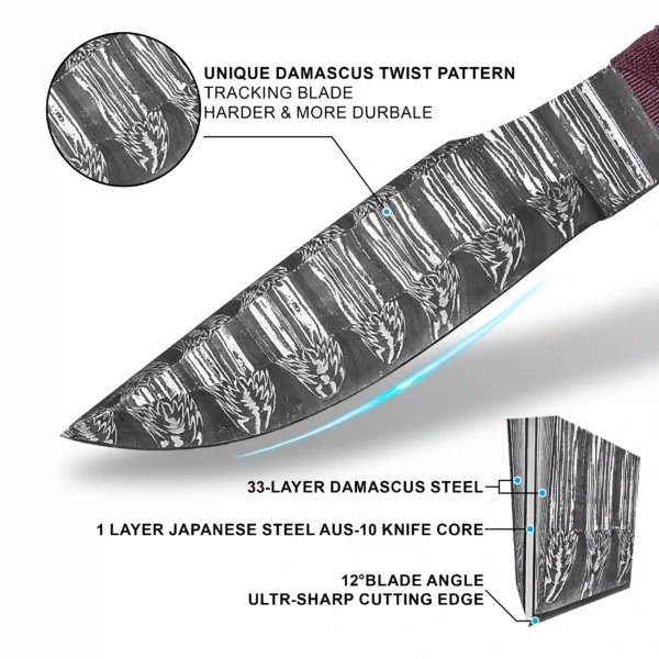 Paracod Damascus hunting knife - Image 11