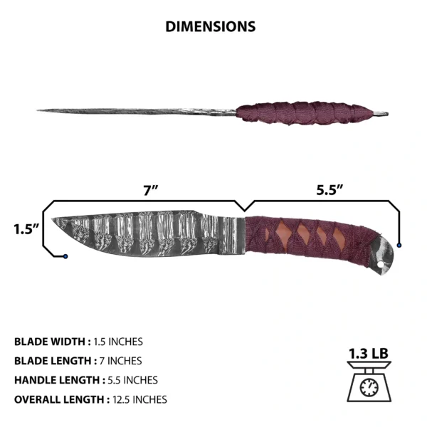 Paracod Damascus hunting knife - Image 17