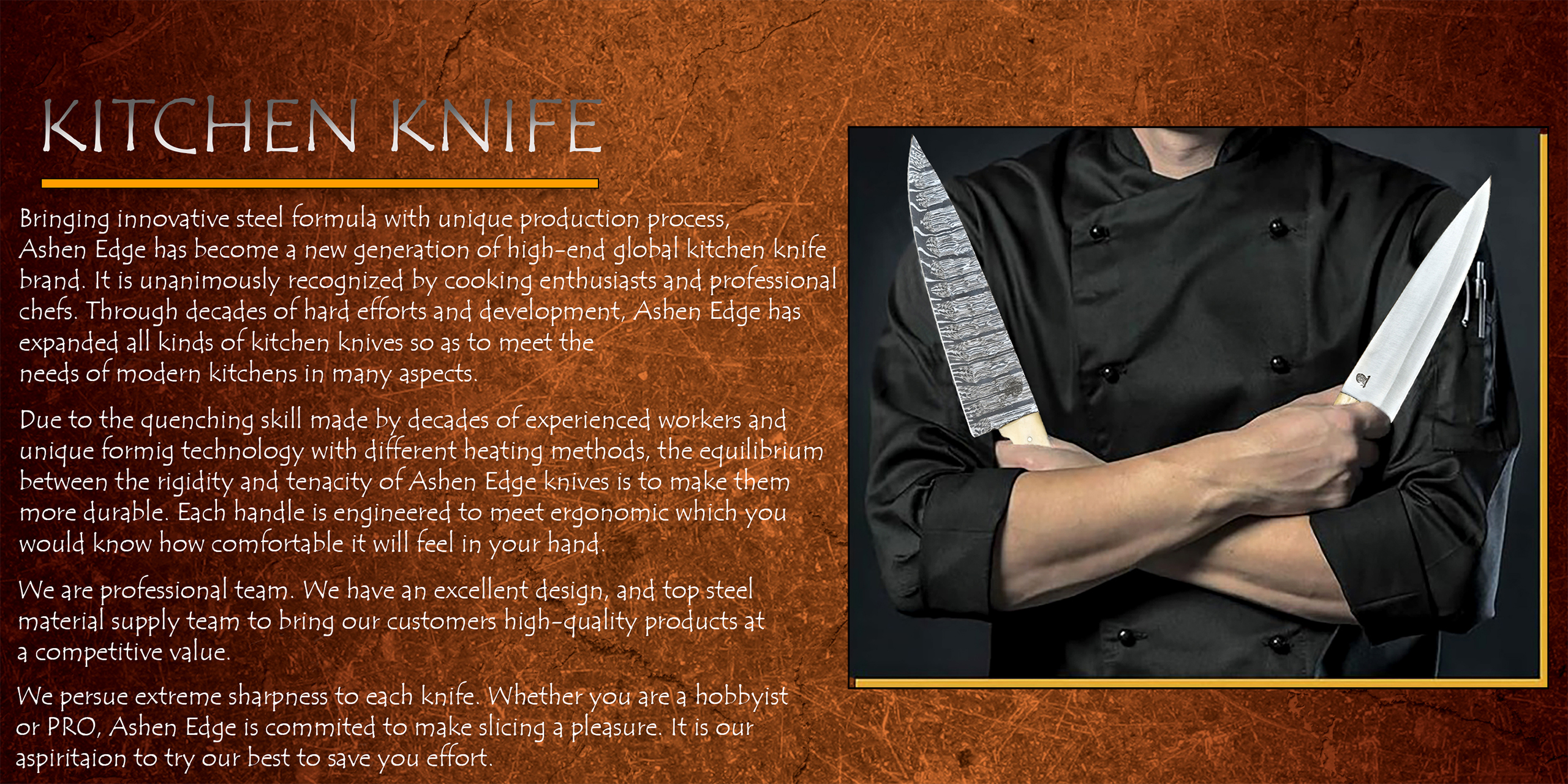 Handmade Damascus Steel Chef Knives by Ashen Edge with Walnut Wood Handles – Premium Knife Set